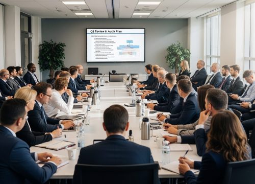 Visual,Of,A,Meeting,Of,50,People,For,A,Review